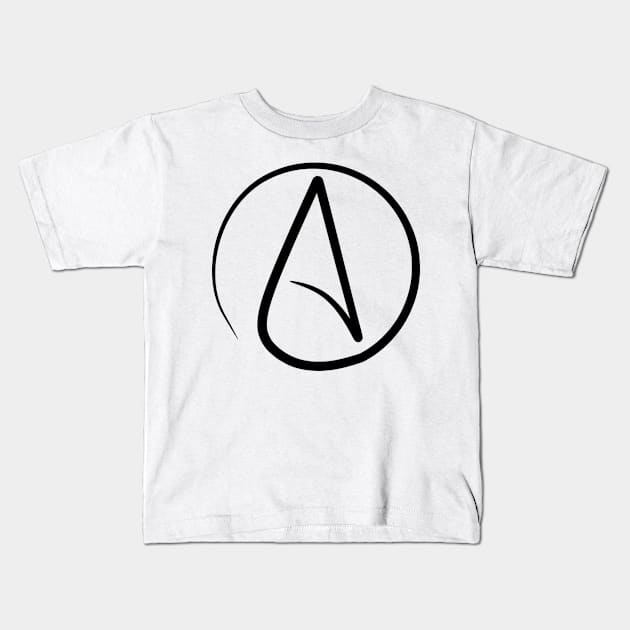 Atheist symbol in black Kids T-Shirt by ProfessorJayTee